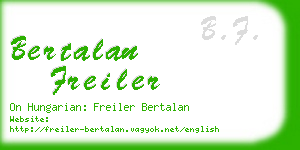 bertalan freiler business card